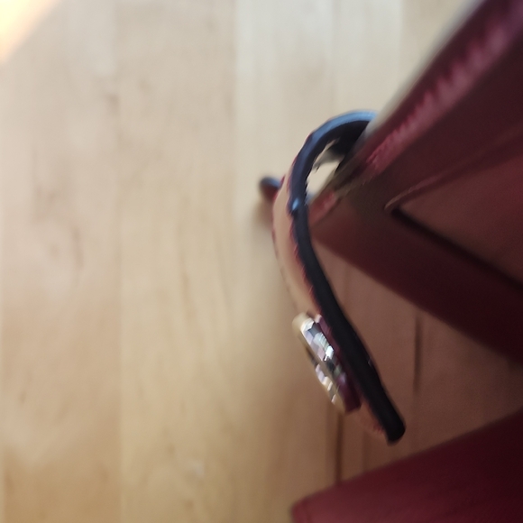 Coach Brown and Burgundy Canvas Wallet - Picture 7 of 8